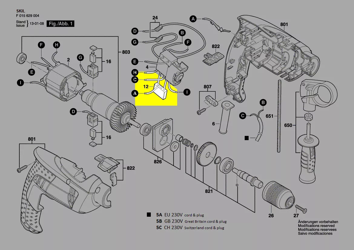 condensateur filtre antiparasite réf. 2610Z03514 SKIL